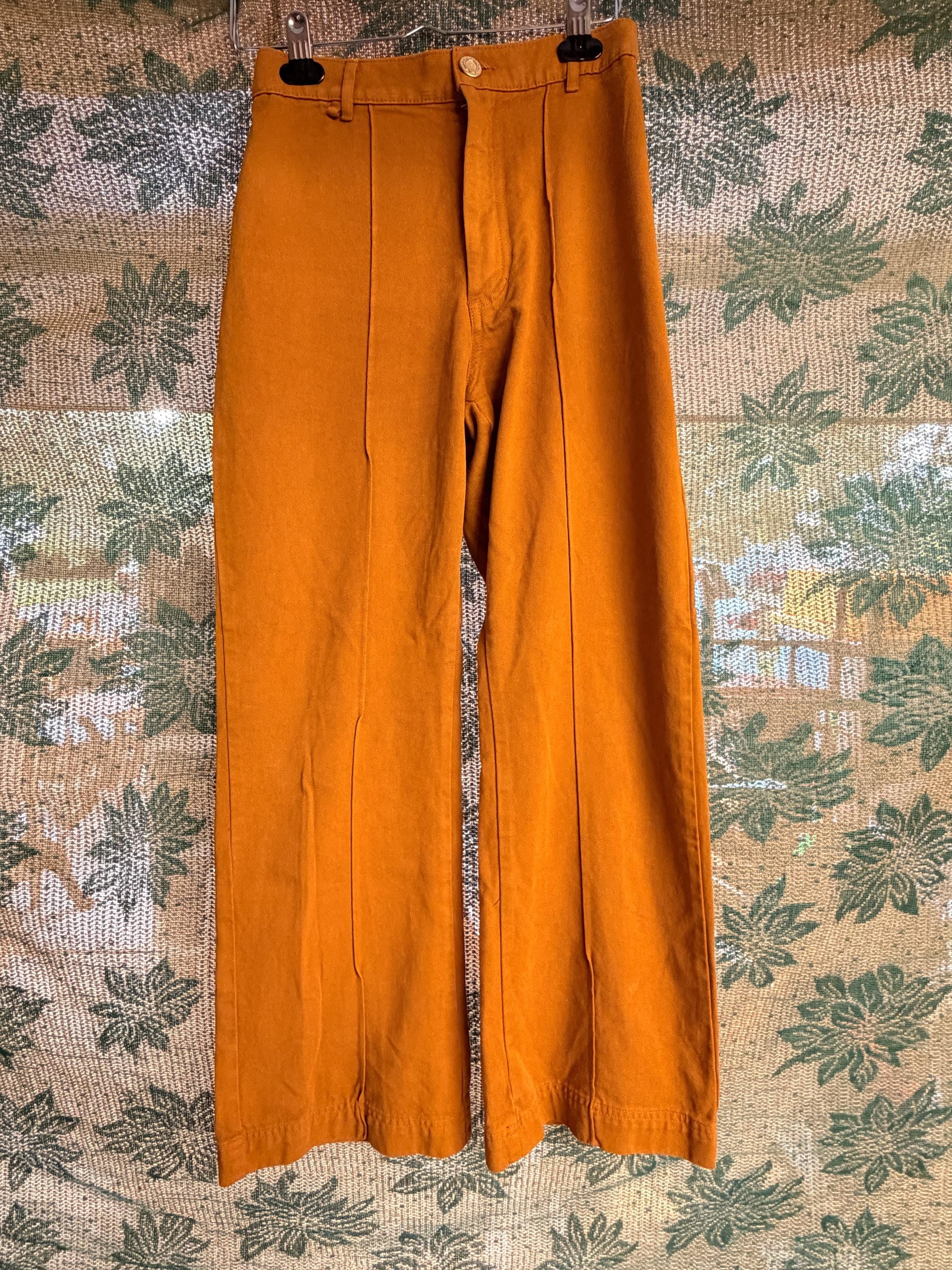 Big Bud Press Western Pants XS Mustard Gold Wide Leg Made in USA