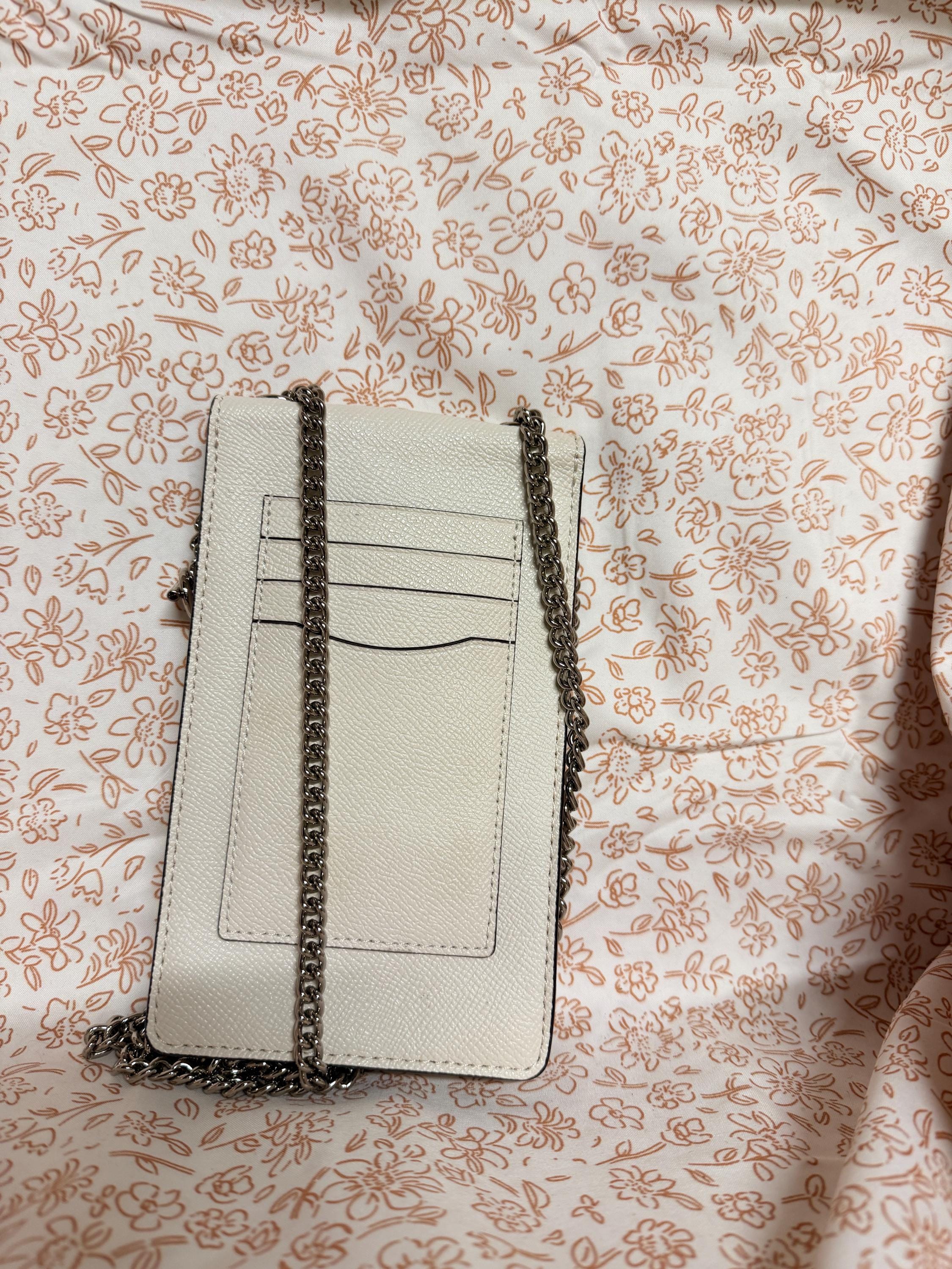 Coach White Studded Phone Crossbody Wallet