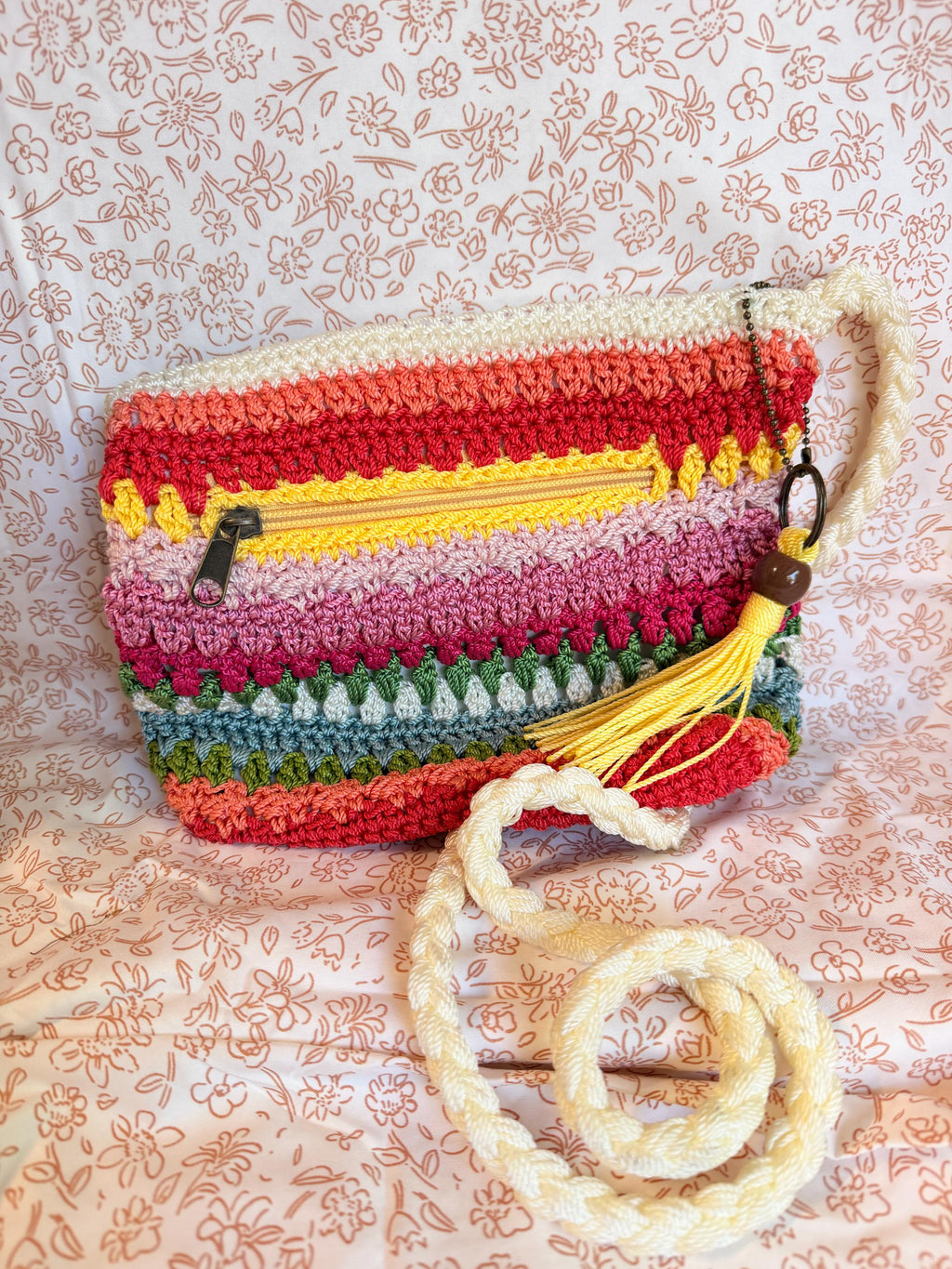 Croft & Barrow Crochet Crossbody Purse | Colorful Boho Shoulder Bag | Artisan Fiber Handbag