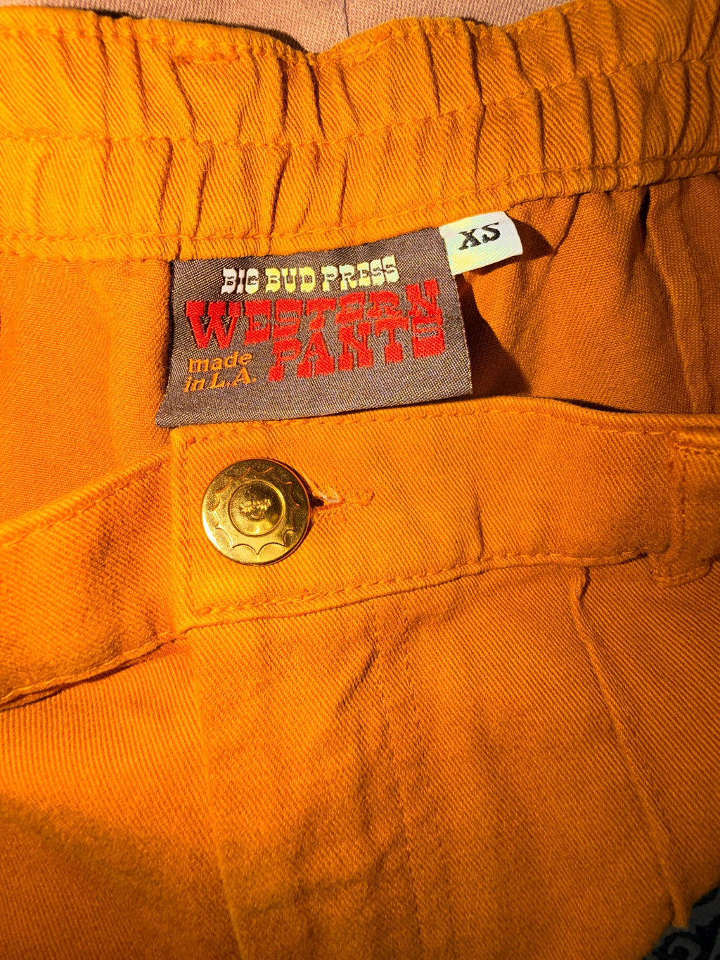 Big Bud Press Western Pants XS Mustard Gold Wide Leg Made in USA